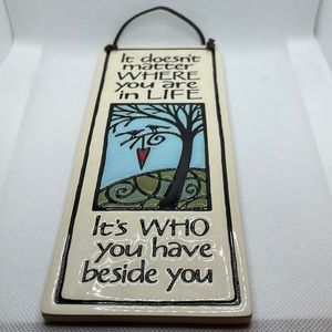 Art Tile by Spooner Creek made in Wisconsin, etched in clay.
